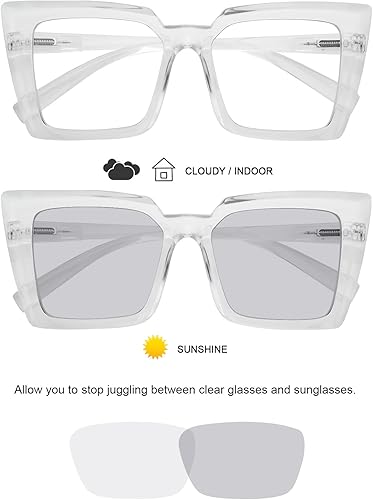 Miniatura 4 de Eyekepper Gafas de lectura fotocrómicas de transición para mujeres de gran tamaño