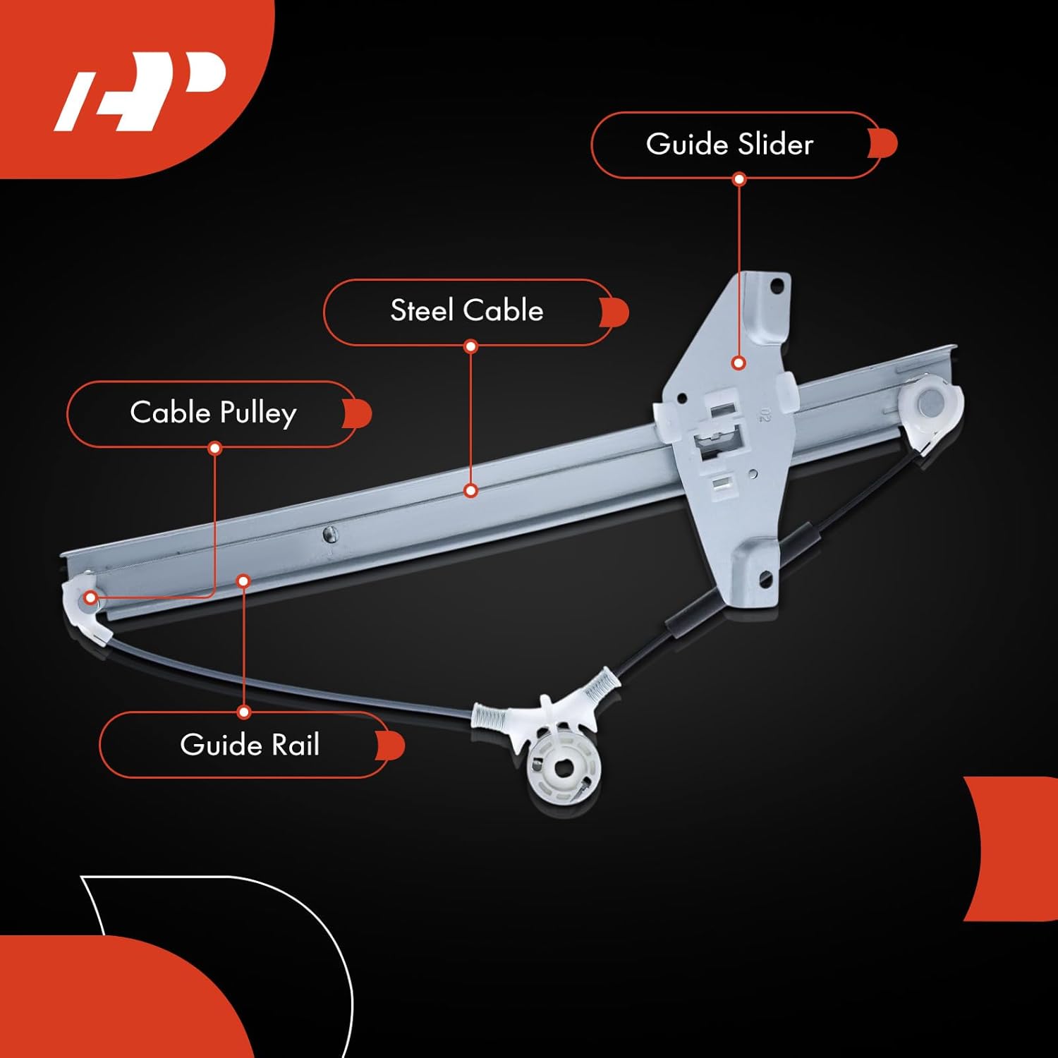 A-Premium Front Right Passenger Side Electric Power Window Regulator Without Motor Compatible with Toyota Camry 1992-1996