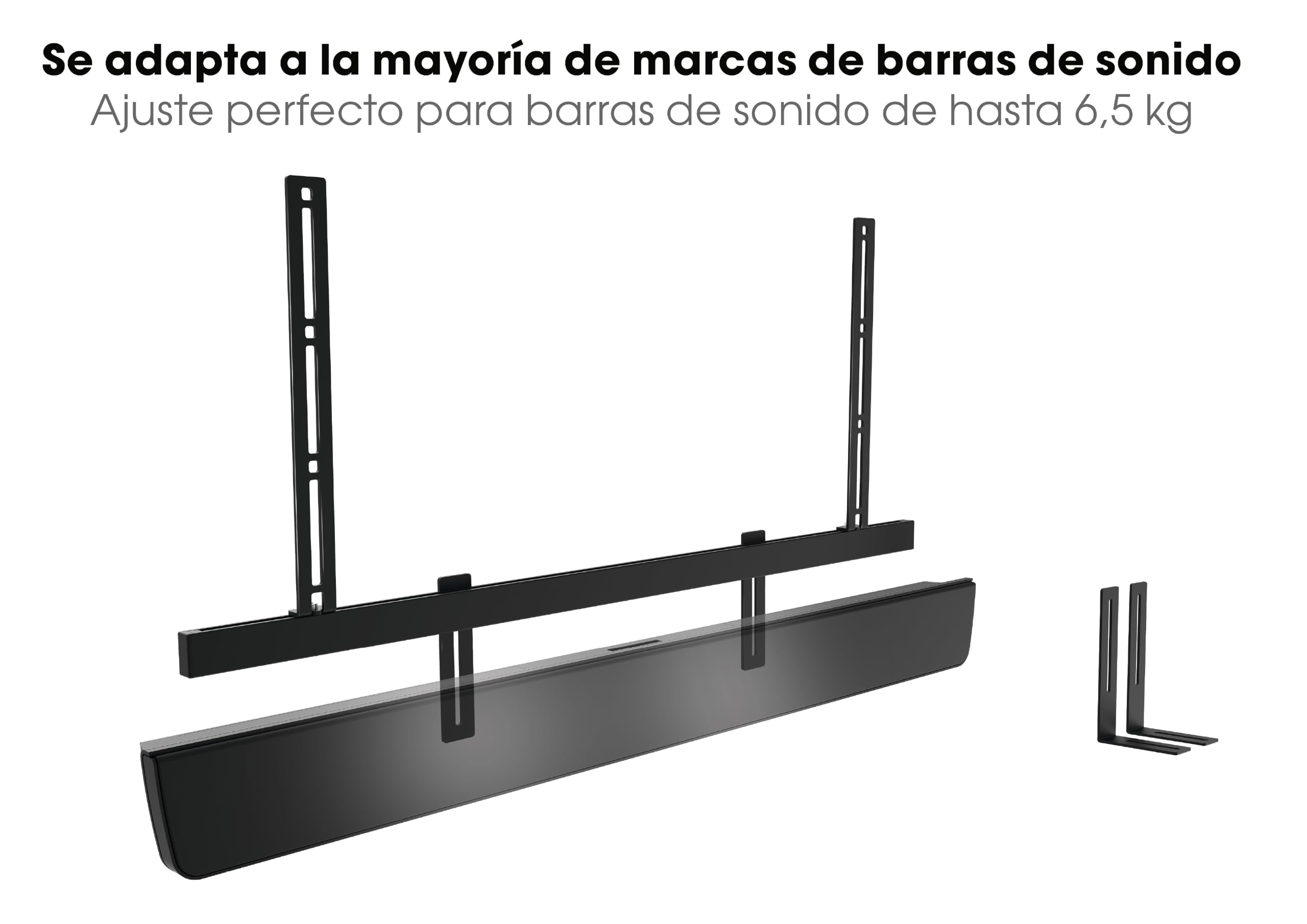 Vogel's Sound 3550 Soporte de Barra de Sonido Universal, También es Compatible con Bose soundbar 500/700, Sonos ARC/Beam/Playbar, Samsung, Sony, LG y JBL, VESA 100 x 600, MAX. 6,5 kg