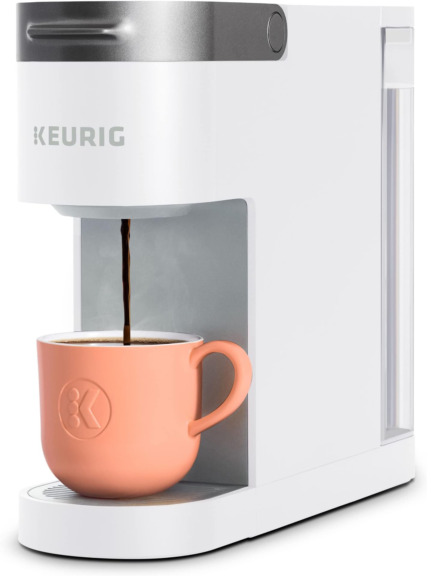 K-Slim Single Serve K-Cup Pod Coffee Maker, Multistream Technology, 3 Brew Sizes, Slim and Sleek Design, 46oz Removable Reservoir, White