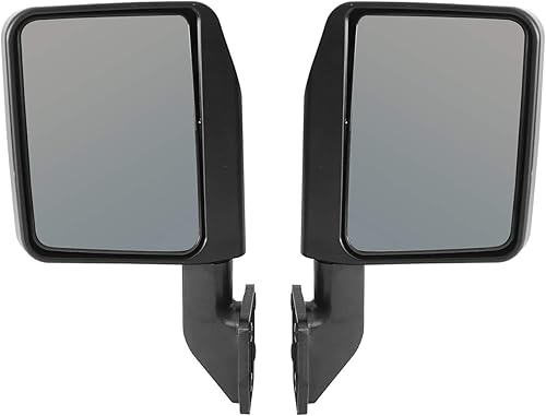 Miniatura 8 de Hooke Road Wrangler - Espejos para media puerta compatibles con Jeep Wrangler TJ JK JL 97-21 | Gladiator JT – 1 par, negro texturizado