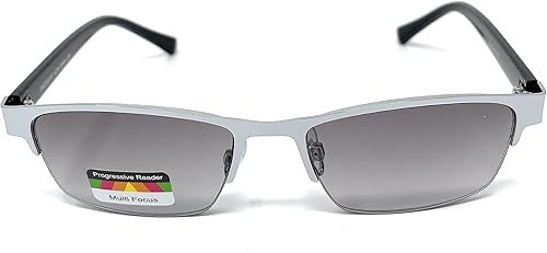 Miniatura 6 de Rectángulo de metal progresivo sin línea Gafas de lectura Tri-Focal Gafas de sol lectores
