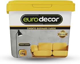 Cimento Queimado 5KG Euro decor para Parede e Piso | Revestimento Decorativo com Efeito Cimento Queimado, Acabamento Moderno e Alta Durabilidade (Concreto, 5KG)