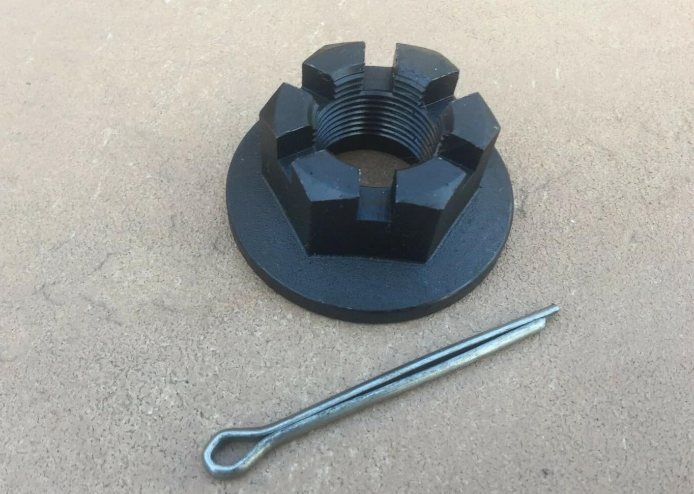Replacement for Rhino Rotary Cutter Gearbox Flanged Castle Nut with Cotter Pin, M30x2 Thread, OEM Part 00791093 11-029
