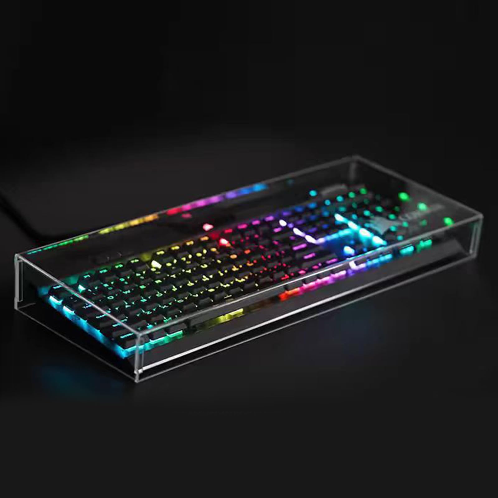Protector transparente para teclados mecánicos de 104 a 108 teclas, resistente a derrames, protector acrílico transparente para juegos, mascotas, protectores de teclados acrílicos para PC