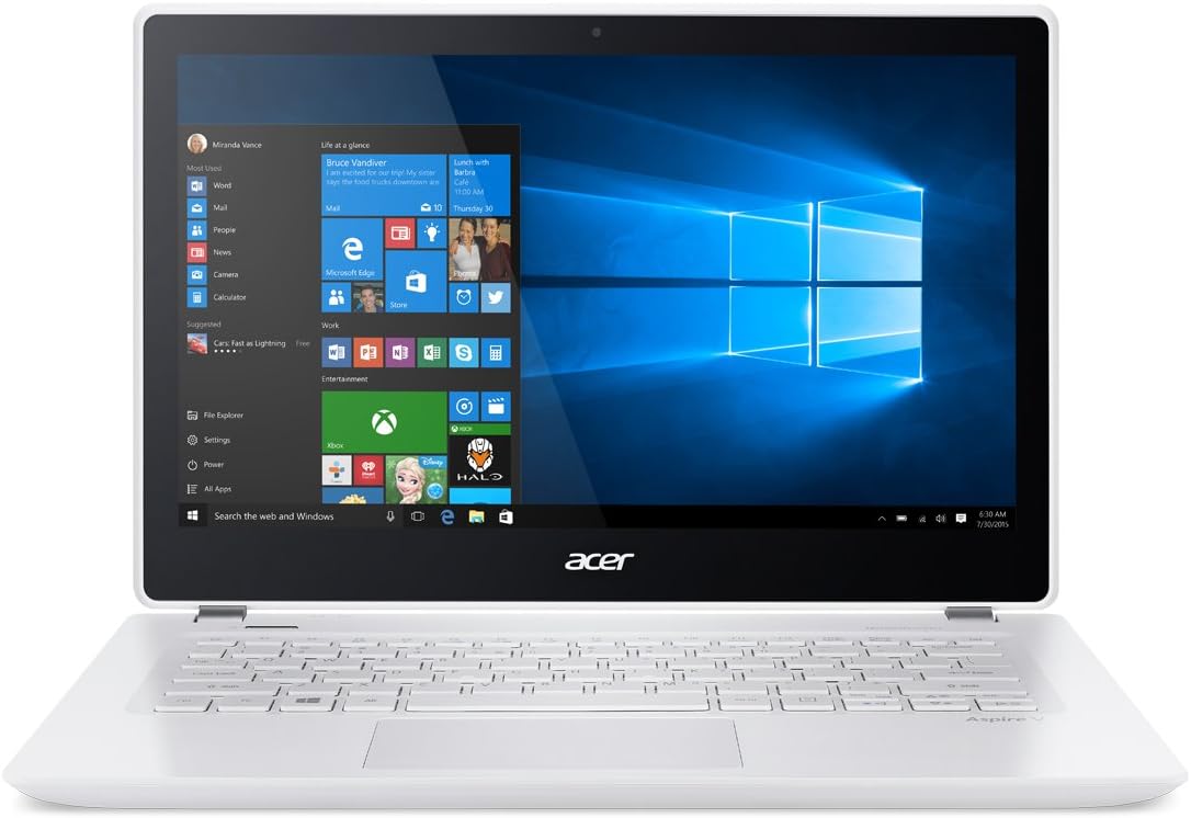 Acer Aspire V 13 V3-372T-5051 13.3-inch Full HD Touch Notebook - Platinum White (Intel i5, 6GB RAM, 256GB SSD, Windows 10)