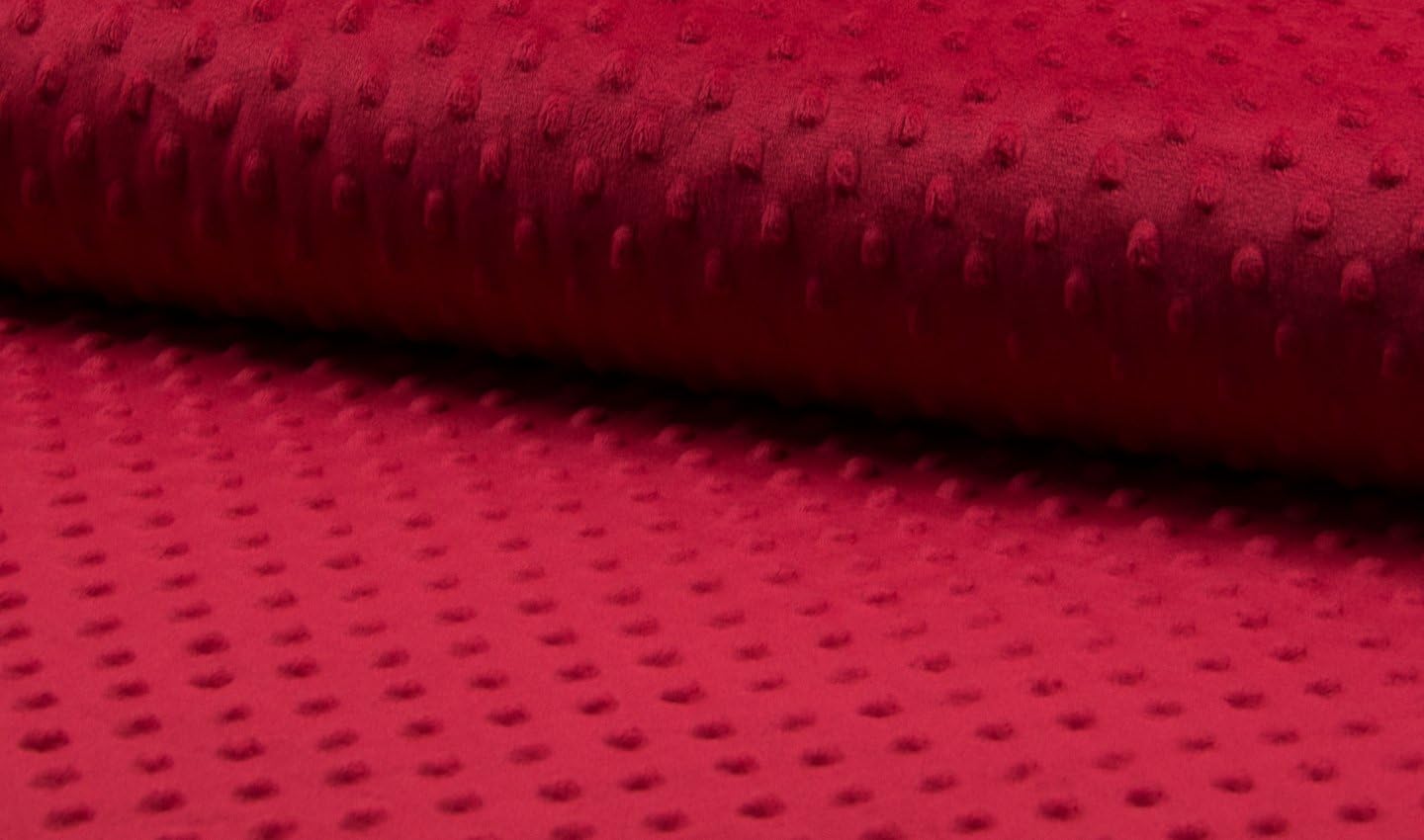 Luxury Supersoft DIMPLE Cuddle Soft Fleece Fabric Material - RED, Precut - 1Mtr - 150cmx100cm