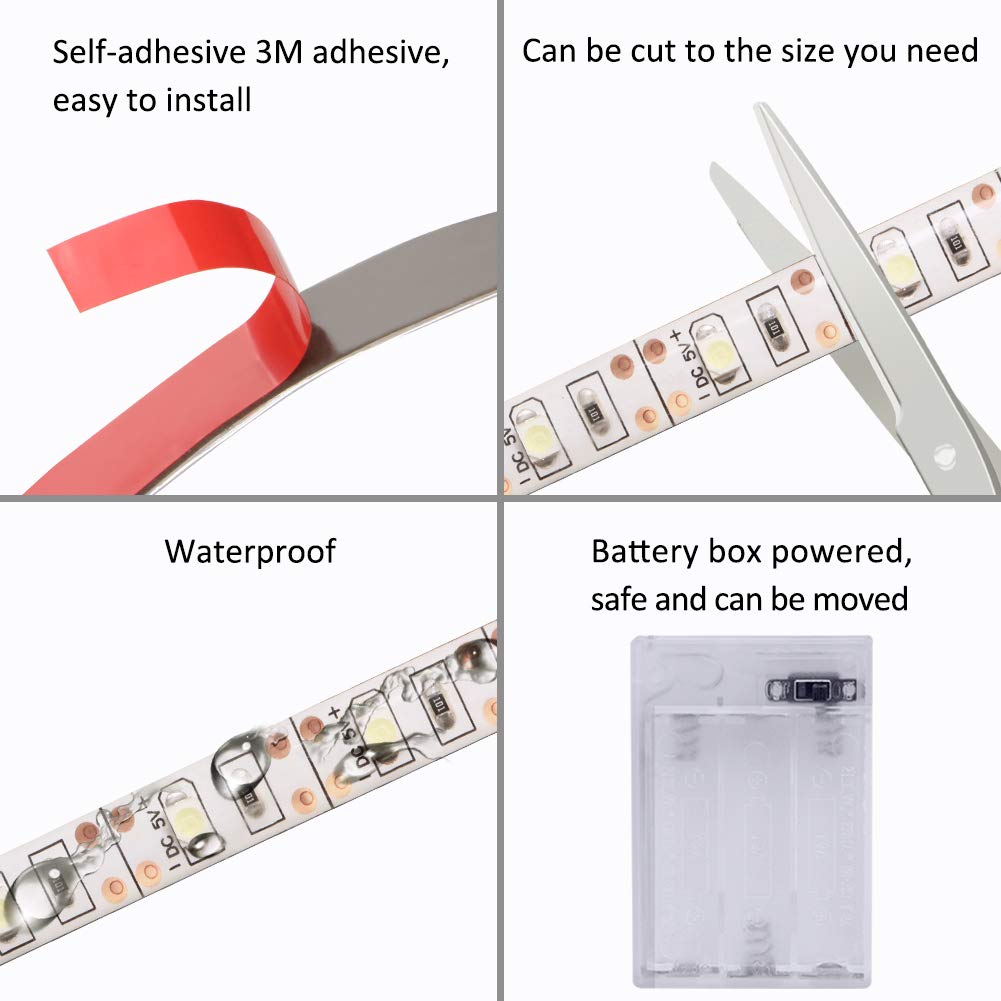 Buy Led Strip Lights Battery Powered YOHOG White Led Lights 2M 6.56ft