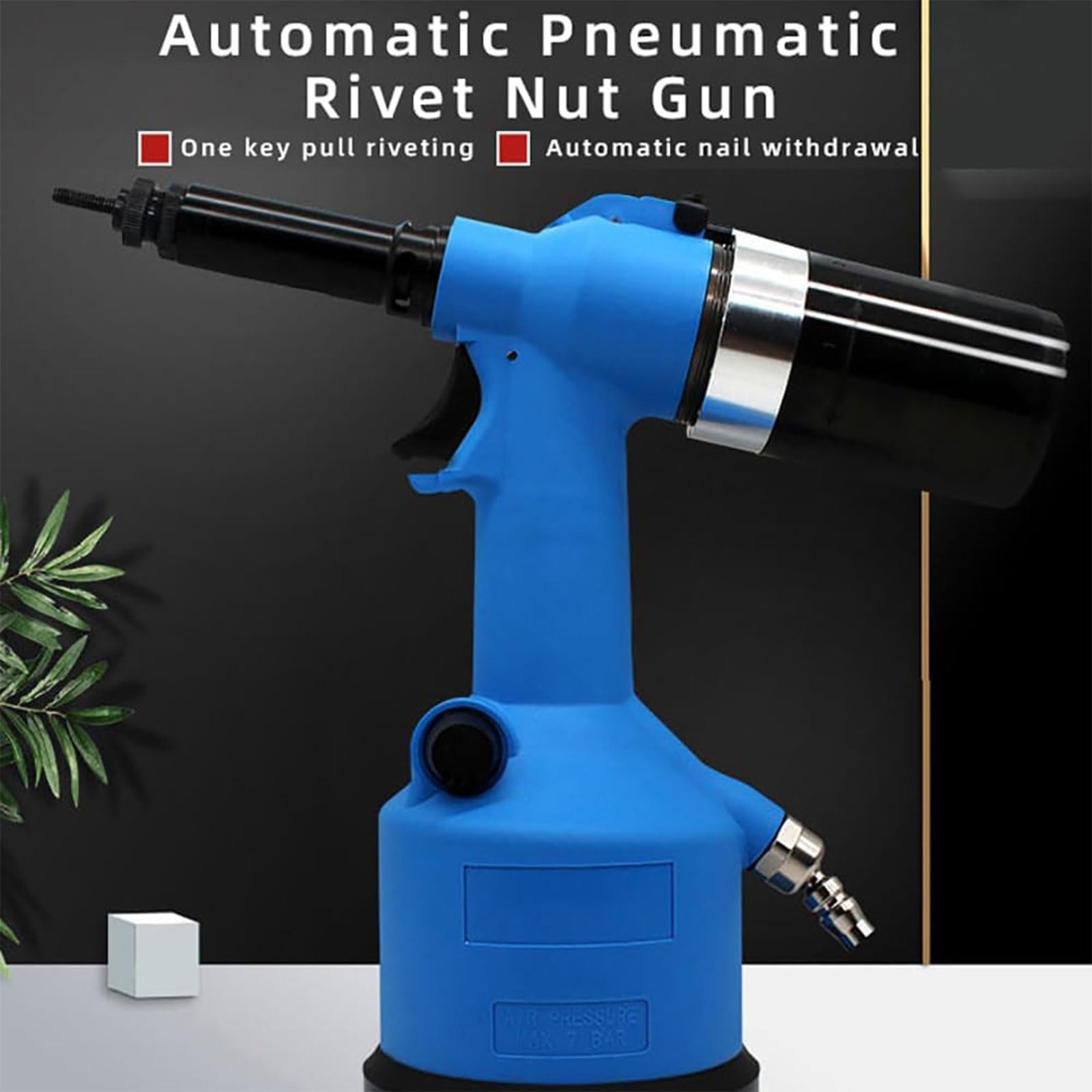 Remachadora Neumática Hidráulica Industrial con 7 Mandriles Métricos y SAE