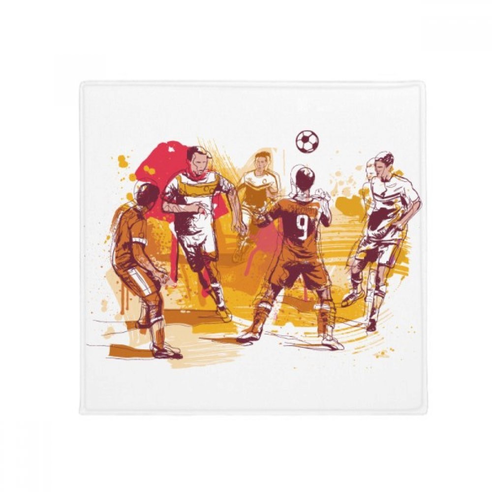 Tapis de football 80x80cm cadeau idéal multicolore et antidérapant maison
