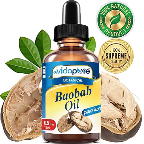 Miniatura 2 de MYVIDAPURE Aceite de baobab 100% puro para crecimiento salvaje crudo para el cuidado de la piel, el cabello, los labios y las uñas. (0.5 onzas