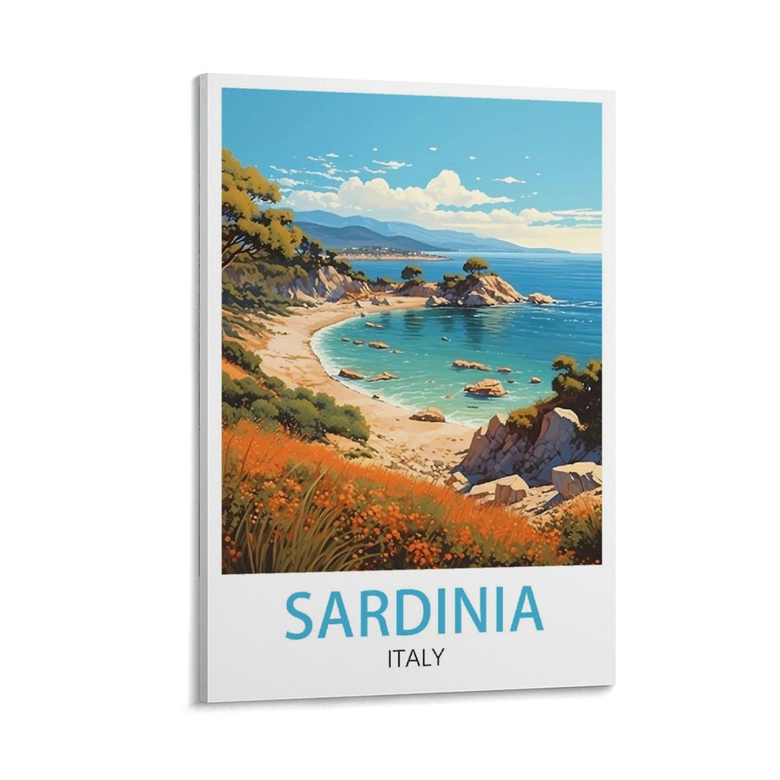 LHJOIUN Sardinia Italy Vintage Travel Posters 08x12inch(20x30cm) Art Canvas Print For Living Room Bedroom Home Decoration Modern Art