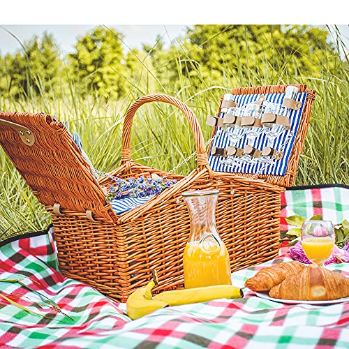 Picknickkorb Zolta für 4 Personen mit Deckel und Picknickgeschirr