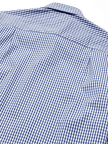 Cutter & Buck Mens Wrinkle Resistant Stretch Long Sleeve Button Down Dress Shirt, Tour Blue Gingham, 4X-Large Tall Us #TOP1