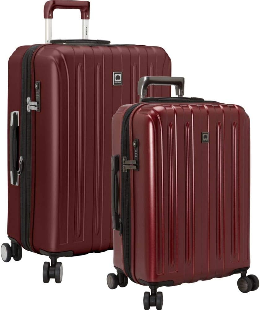Titanium Hardside Expandable Luggage with Spinner Wheels, Black Cherry Red, 2-Piece Set (21/25)