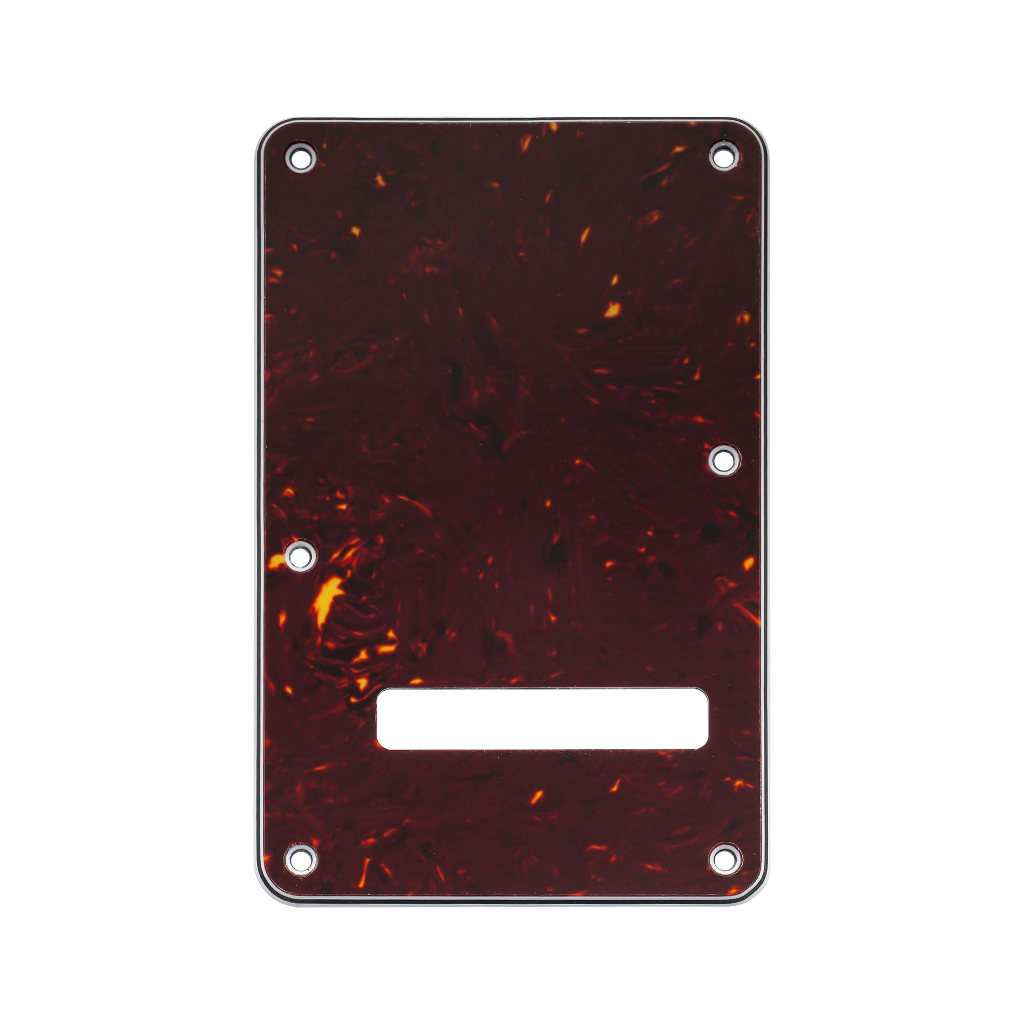 Musiclily Pro 6-Hole ST Guitar Backplate for Squier Sonic Strat SSS Electric Guitar, 4Ply Tortoise Shell