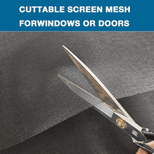 Image of NeatiEase Window Screen Roll, 72 inchx100' Adjustable Flexible Fiberglass Screen Door Mesh - DIY Replacement Kit for Patio Porch Door Windows and Sliding Screen Doors(Black)