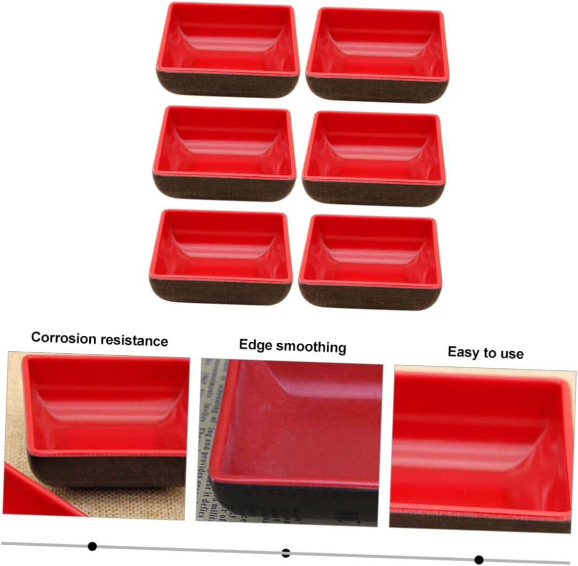 PRETYZOOM 6pcs Sauce Dishes Plate Dipping Section Sauce Bowl for Soy Mustard Sweet Sour for Dinnerware