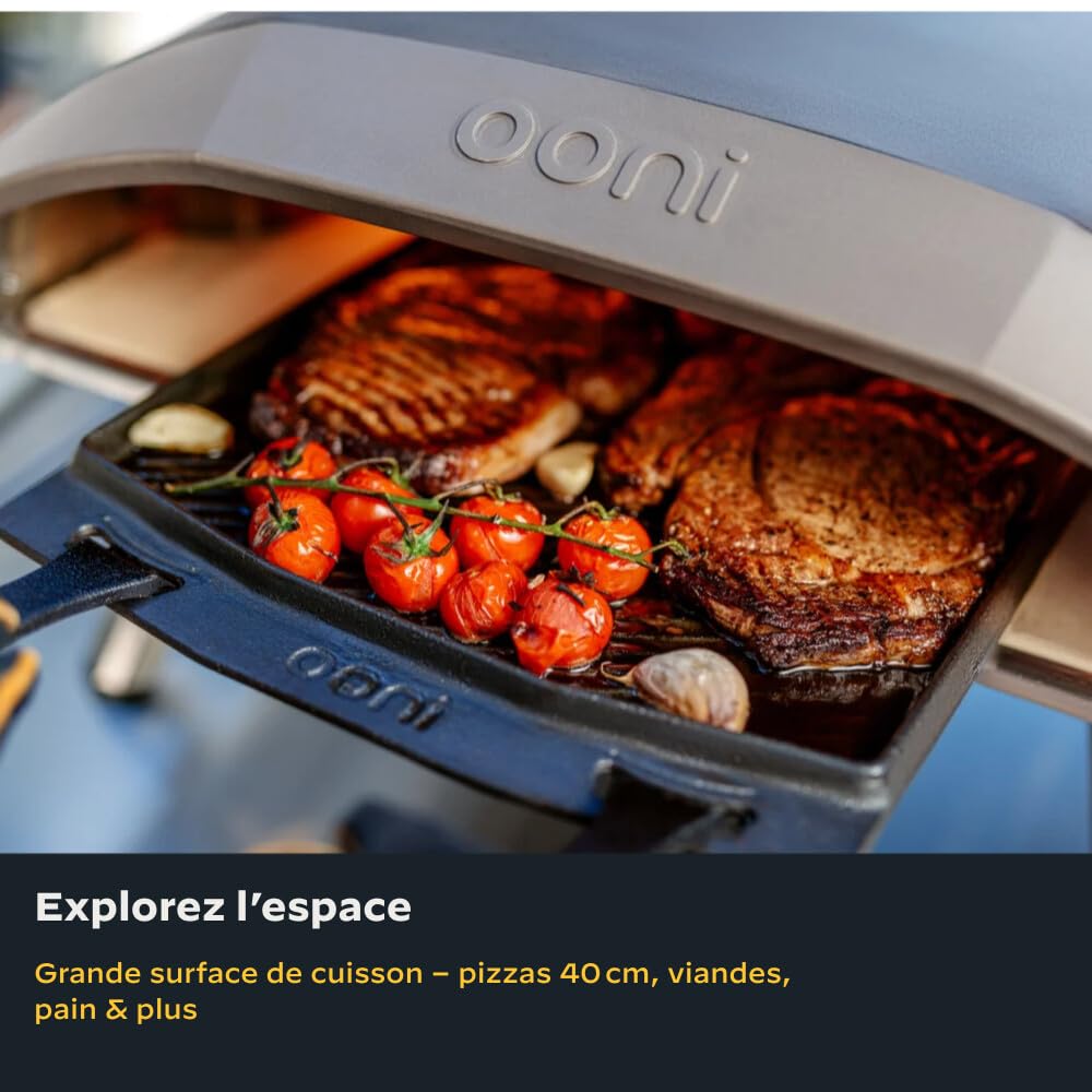 Ooni Koda 16 Pizzaofen Bundle – Gasbetriebener Outdoor-Ofen mit 35 cm Pizzaschaufel aus Aluminium – Großer 40 cm Pizzastein – 50 mbar Gasdruck – Profi Gas-Pizzaofen für Draußen