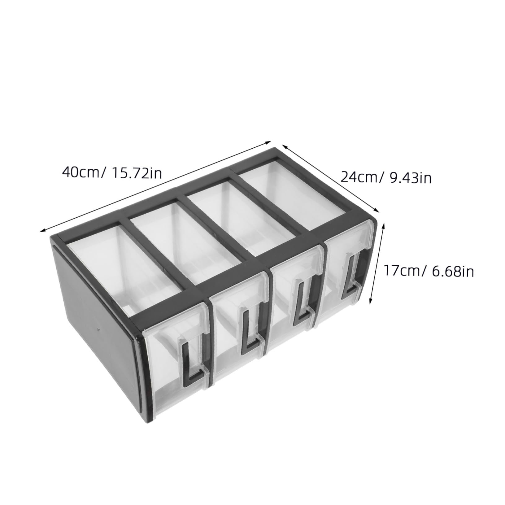 SHERCHPRY Cassettiera da Scrivania in Plastica Trasparente a 4 Strati Cassetti Leggeri in Pp, Organizer Compatto per Desktop, per Mantenere Ordine e Pulizia