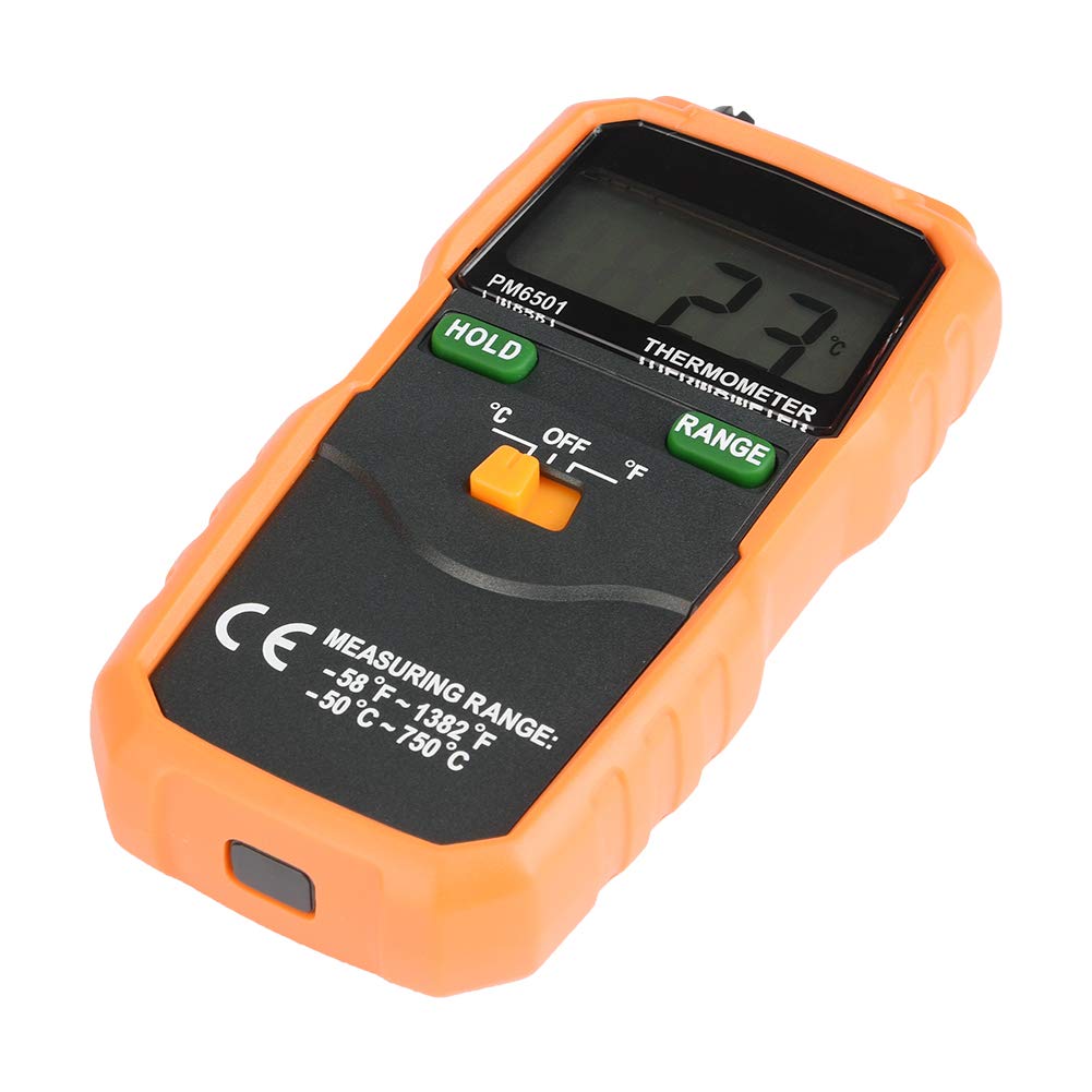 Termometro Digitale, PEAKMETER PMAK01 Test di Temperatura a Mano Display Grande -50~750 ℃ Multimetro Compatto con Termocoppia Tipo K