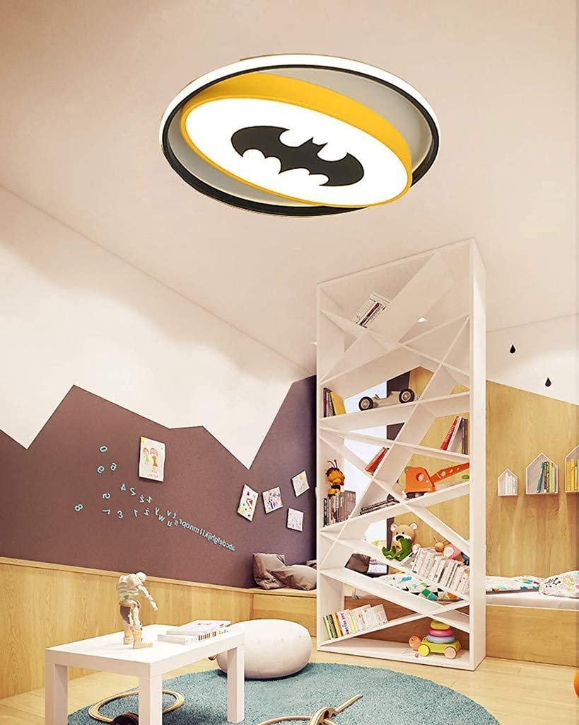 Plafondlamp LED dimbaar kinderkamer Jongenskamer slaapkamer plafondlamp met afstandsbediening creatieve cartoon ronde plafondverlichting voor moderne jongens kinderen babykamer wandlamp (zwart 45cm Plafondlamp LED dimbaar kinderkamer Jongenskamer slaapkamer plafondlamp met afstandsbediening creatieve cartoon ronde plafondverlichting voor moderne jongens kinderen babykamer wandlamp (zwart 45cm