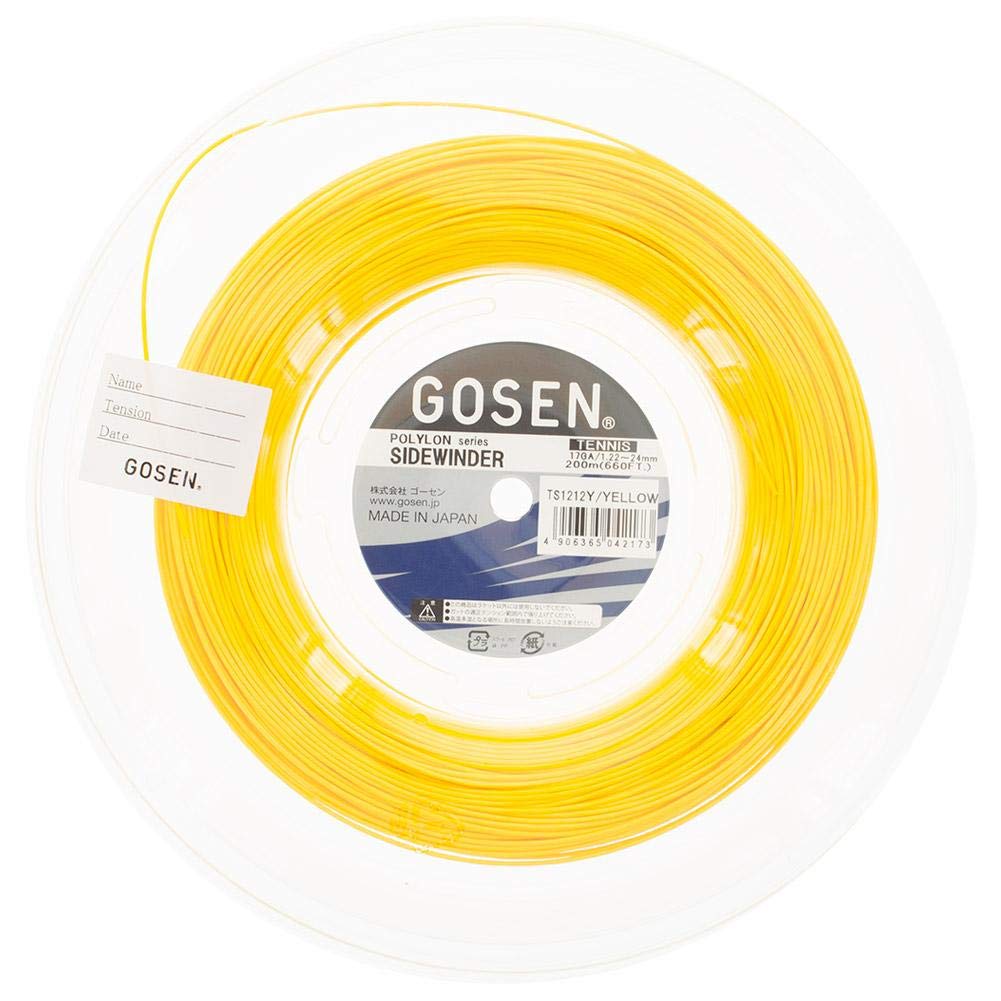 GOSEN Sidewinder, Soft Feeling and Spin, Polyester Tennis String (17, 660', Yellow)