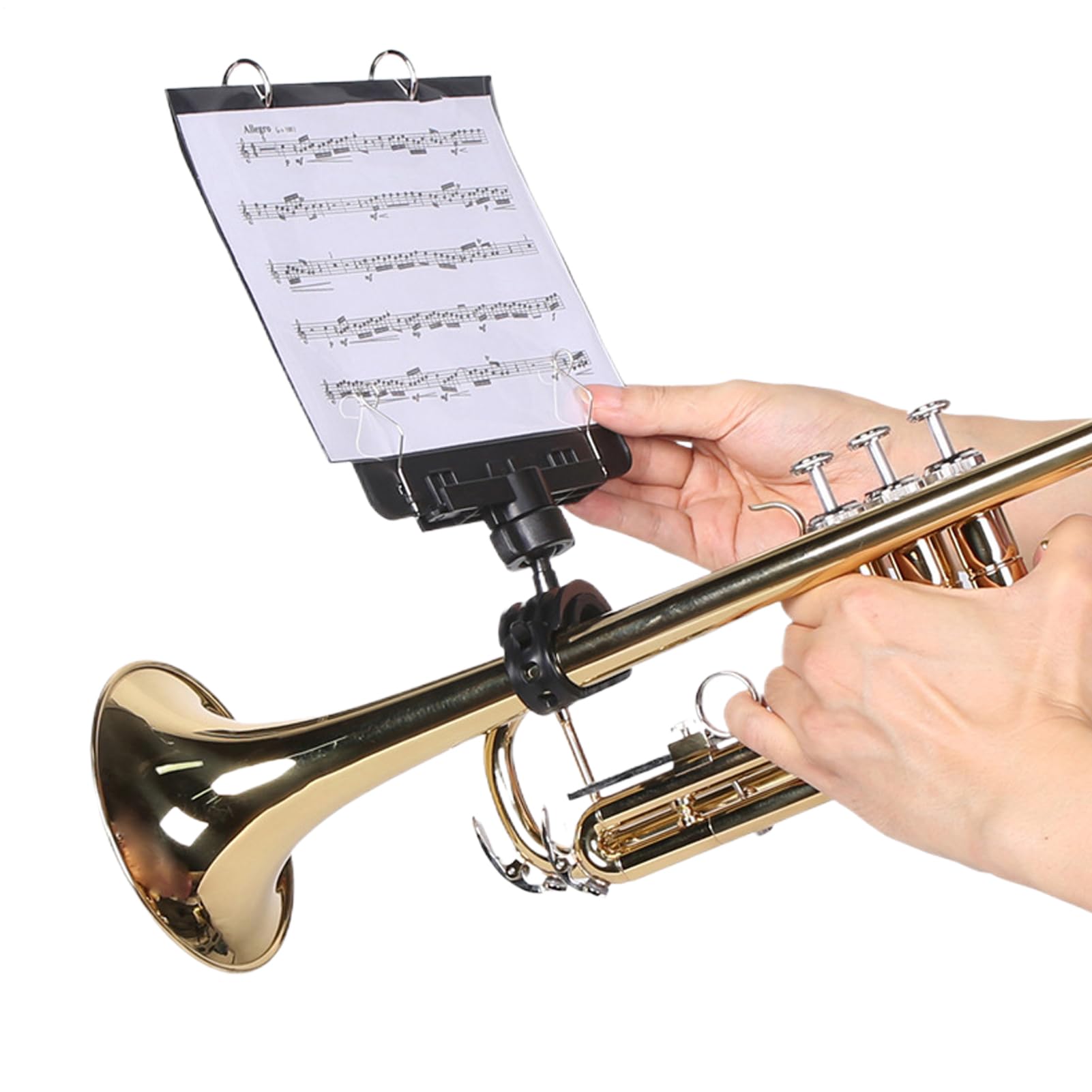 Lira De Trompeta - Lira De Banda De Música | Atril Portátil Para Partituras De Trompeta, Accesorios Musicales Ligeros Antideslizantes Para Ensayo En Escenario, Desfile, Práctica En Estadio Para Músico