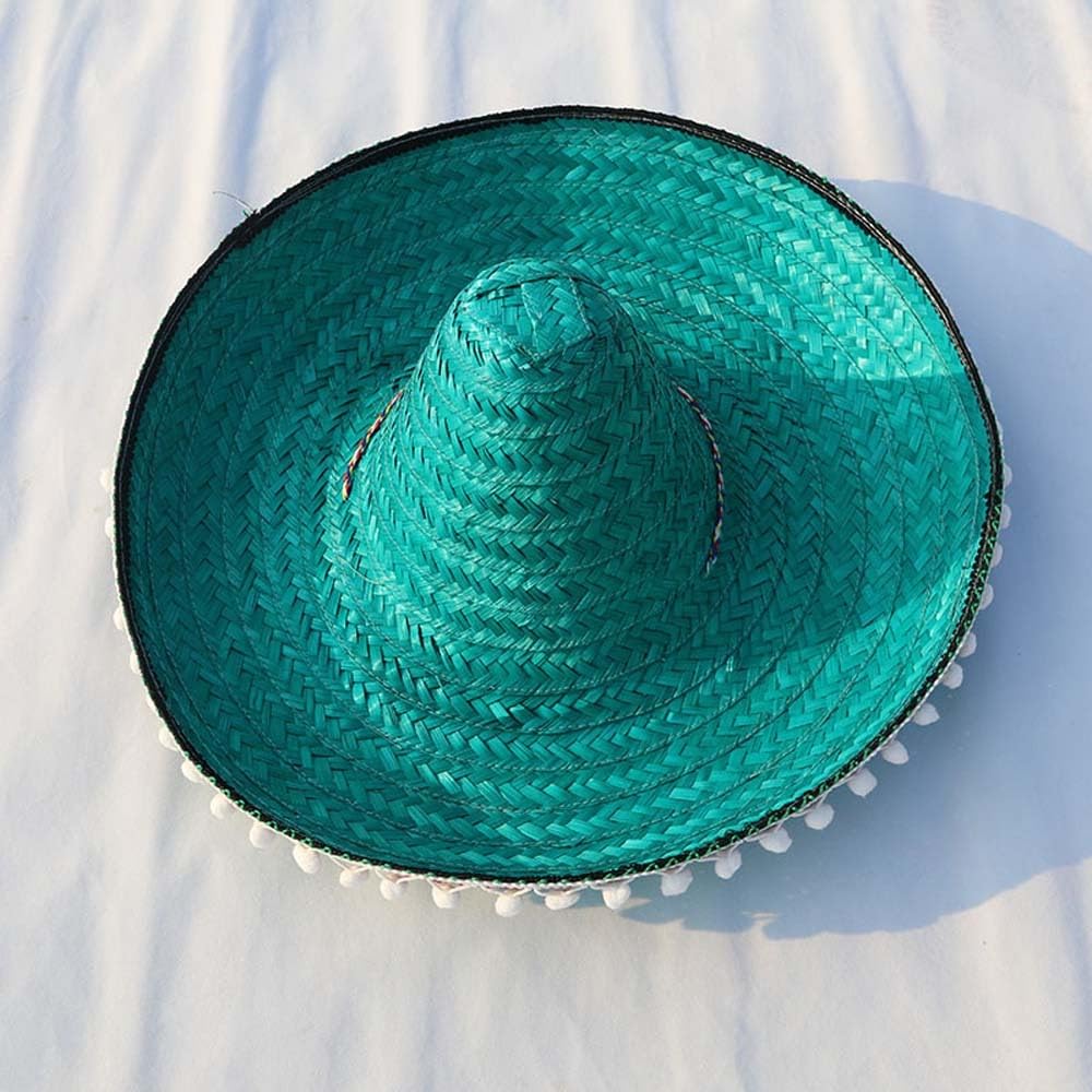 Sombreros de paja coloridos de ala ancha para fiesta mexicana de verano, preformance para el carnaval, sombreros de paja de verano naturales
