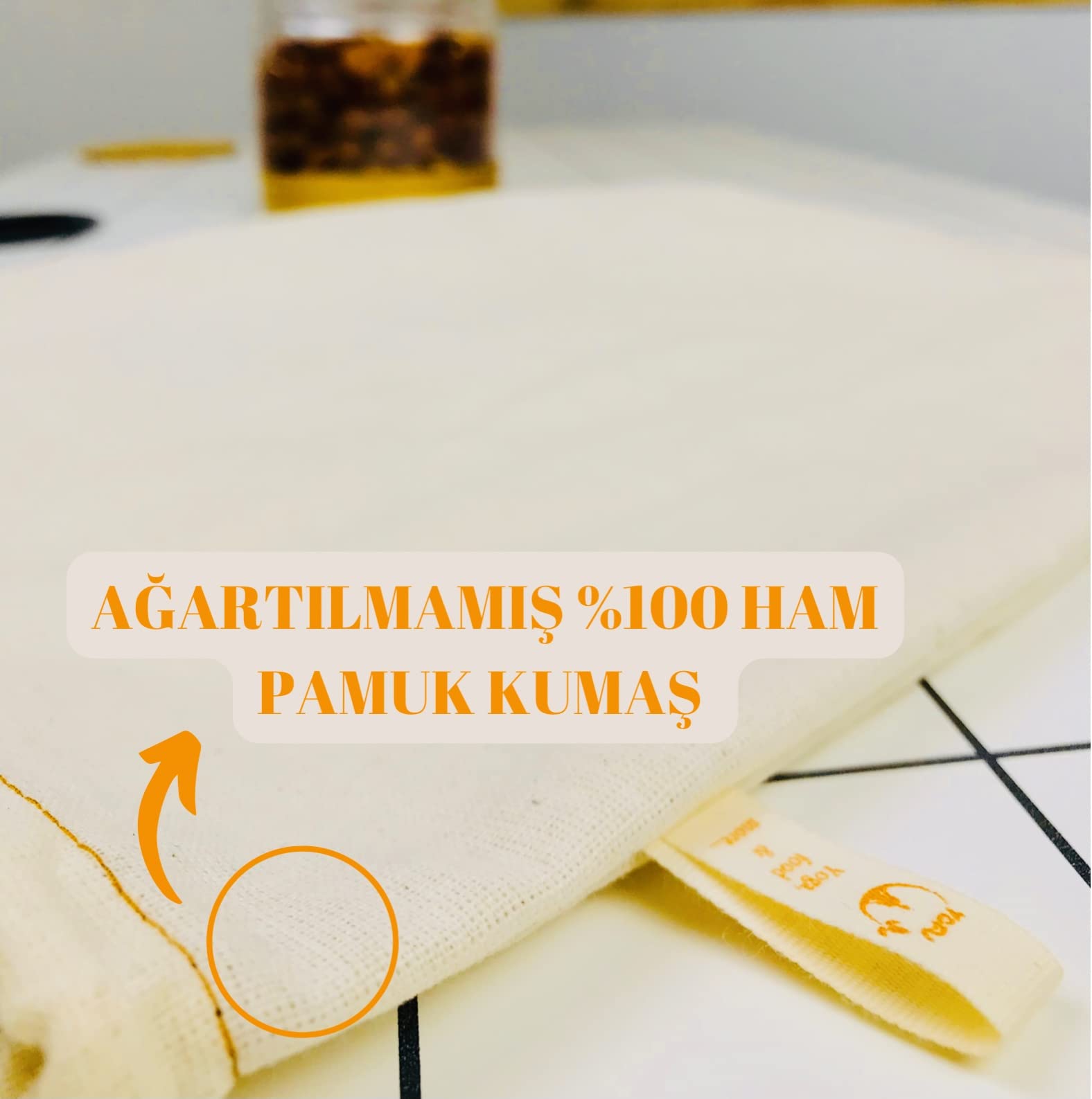 yofu yoga and food Bitkisel Süt Süzme Kesesi (35x50cm; 30x35cm; 25x25 cm)%100 Ağartılmamış Ham Pamuk Badem Sütü, Fındık Sütü, Yeşil Sebze Suyu Süzme - Organik Pamuk Kese (25x25)