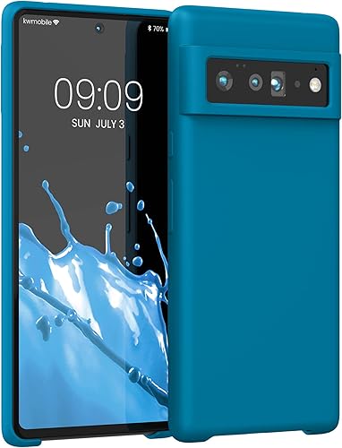 kwmobile Funda Compatible con Google Pixel 6 Pro - Funda de Teléfono de Silicona TPU con Acabado Suave - Azul Caribe