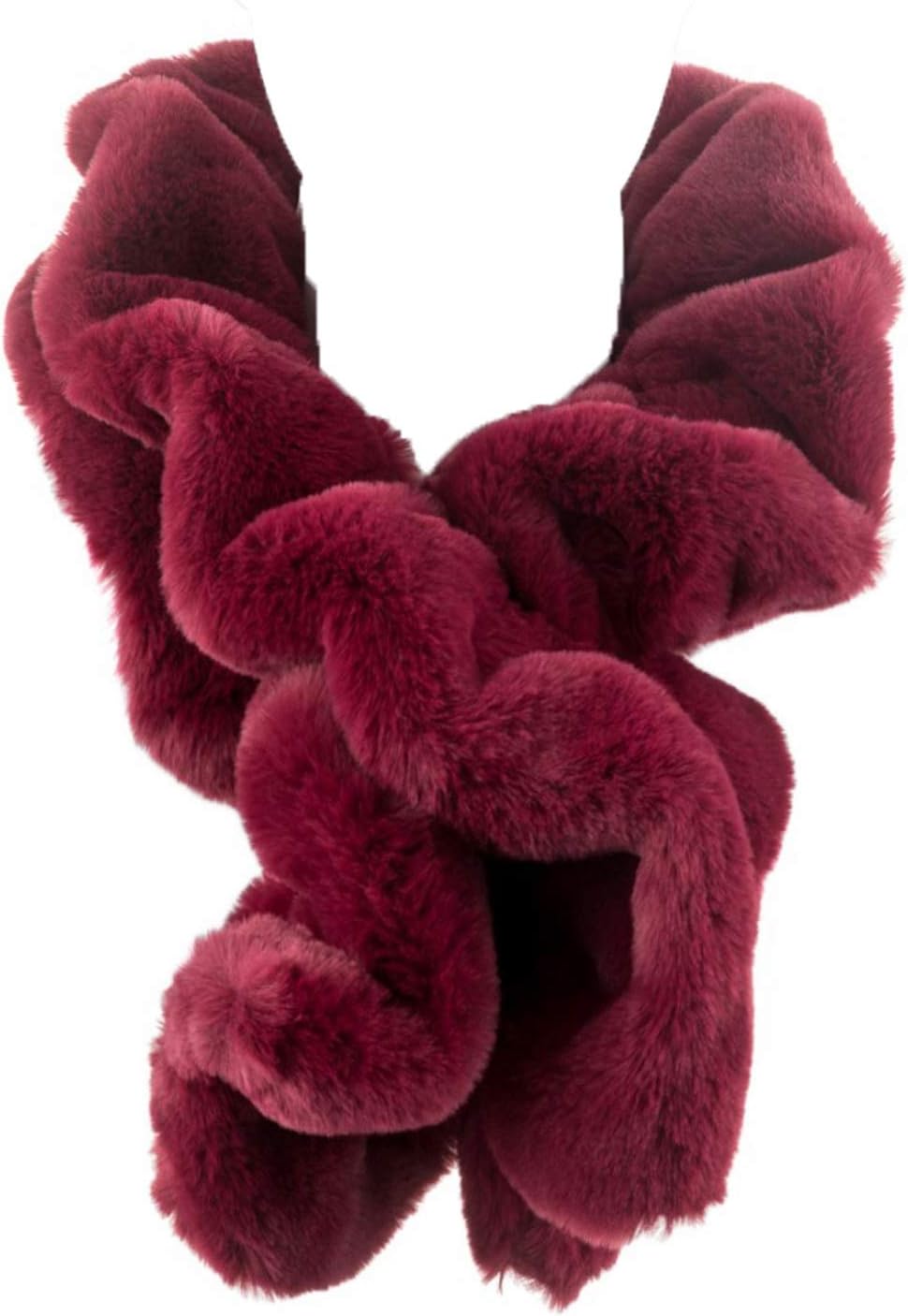 Alex Max Womens Faux Fur Ruched Pull Through Scarf Neck Warmer