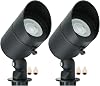 Lumina Lighting® 5W Landscape Lighting 12V Landscape Lights Low Voltage Landscape Spotlights Warm White Waterproof Outdoor Replaceable LED Bulb for Garden,Lawn,Porch,Patio and Yard Black 2-Pack