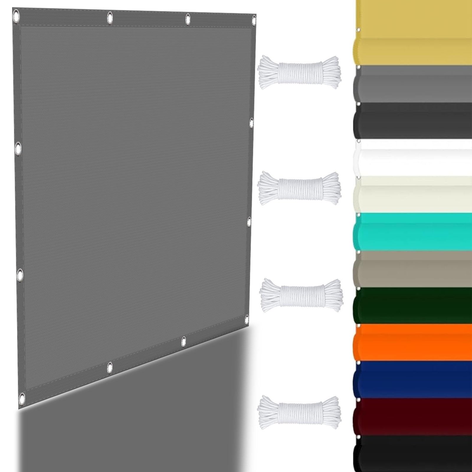WQPMNYG 4x4.5m UV Protection Canopy 98% AntiUV Shade Cloth Waterproof Awning with Grommets for Patio Pergola Garden & Lawn Light Gray Outdoor Sun Shelter