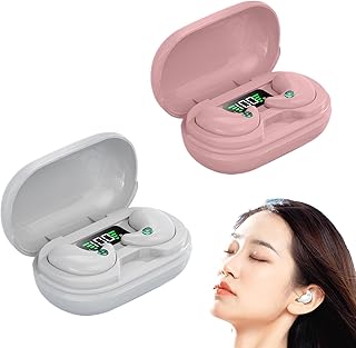 Restquiet Noise-Cancelling Sleep Earbuds, Sleep Headphones Noise Cancelling Earbuds For Sleep, Sleep Earbuds For Side Sleepers, Bluetooth Wireless Sleep Earbuds, Help You Fall Asleep Faster (White+Pink)