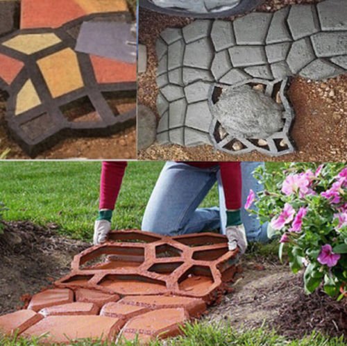 Backformen Flur, DIY Backform für Platten Pflastersteinen, Cowboy Form, Garten Heimwerker Weg Typ Terrassenfliesen, DIY Path Maker Walkmaker 43*43*4CM