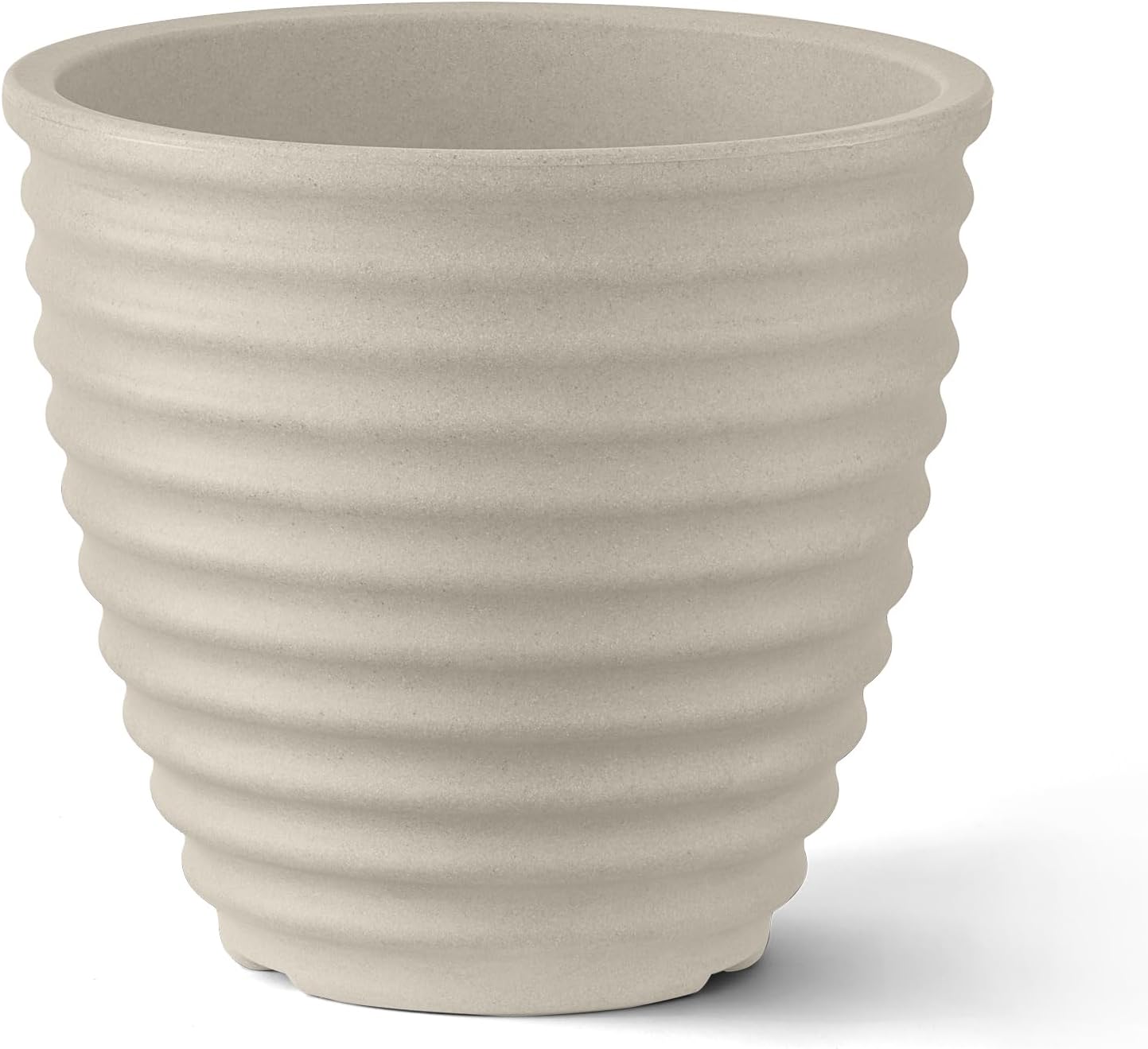 Ibiza Polyresin Indoor and Outdoor Planter with Classic Cream Finish - Durable, Weatherproof, Lightweight, Large Plant Pot for Patio, Garden, Deck, Entryway