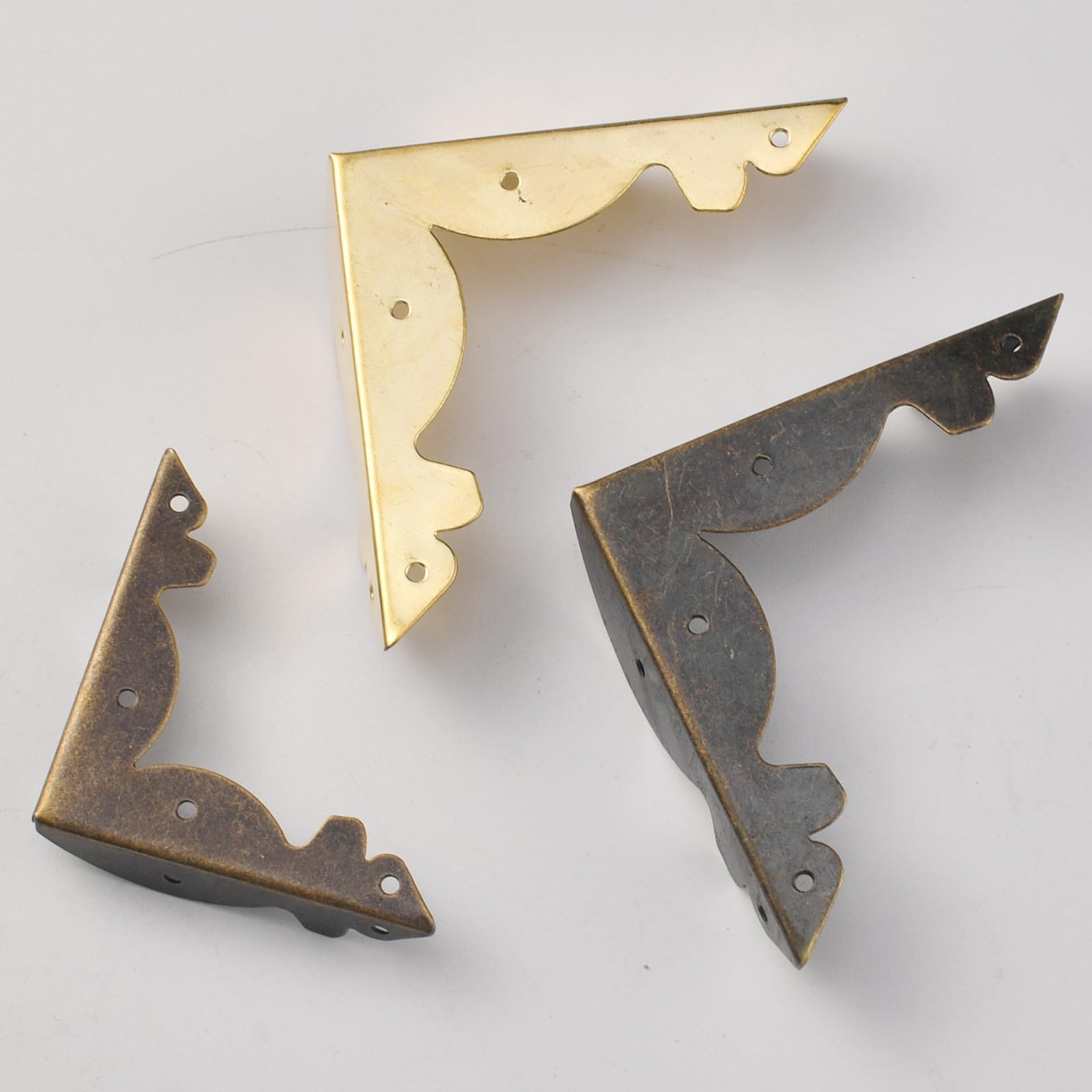 osłony narożników książek, 30/60 szt. 46-60 mm złote metalowe ochraniacze narożników książek do albumów fotograficznych(Bronze 59mm*,60pcs)