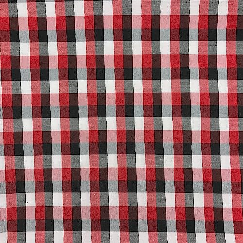 1-4 Red Black White Gingham Fabric Lightweight Christmas Craft Plaid Width 57 Inch (1 Yard pre Cut)