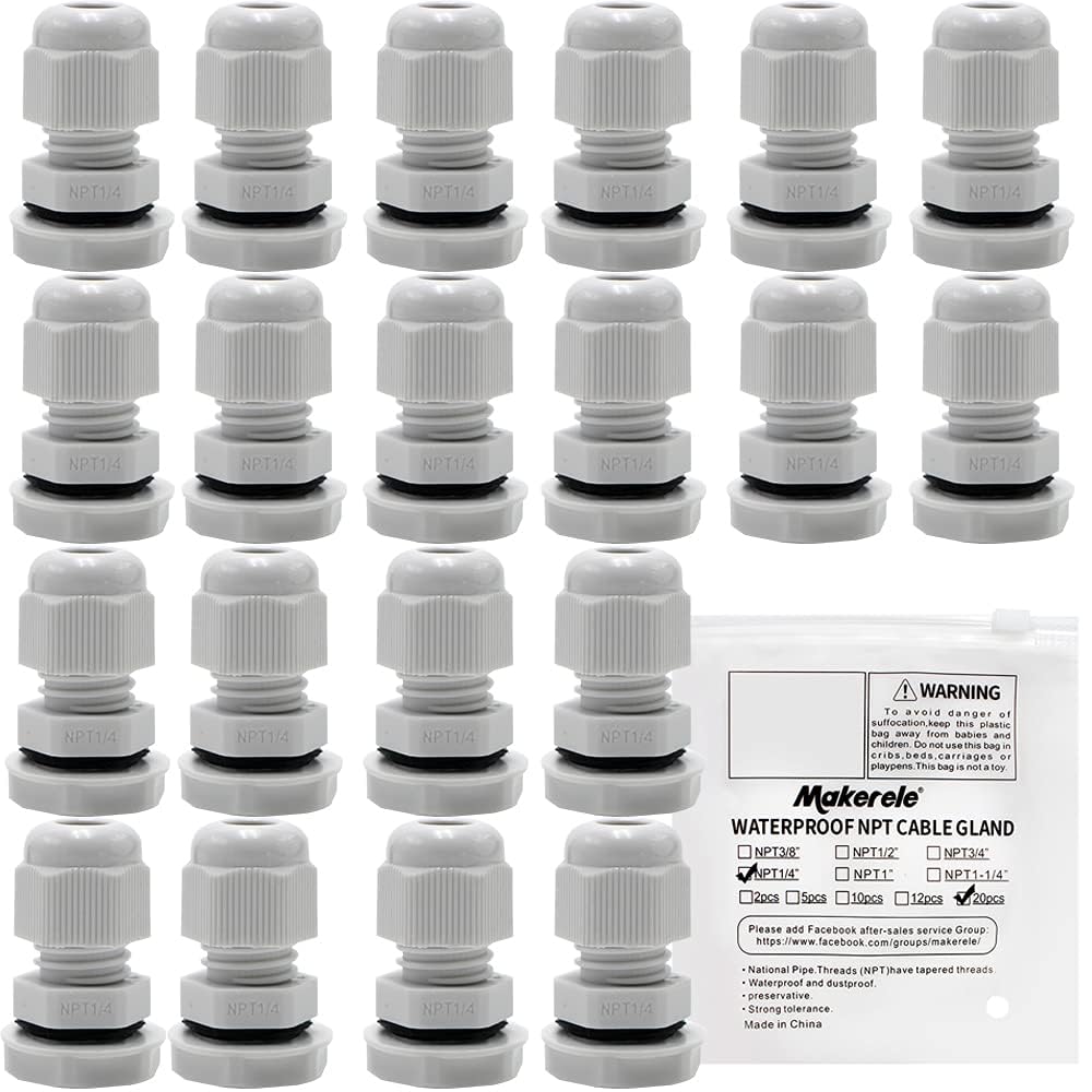 MAKERELE Cord Grip NPT Cable Glands Kit for Electrical Waterproof Box — Amazon image 9