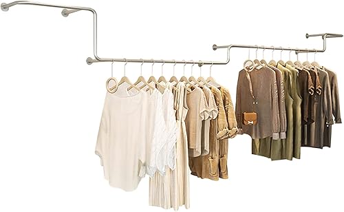 Percha de ropa dorada montada en la pared Tienda de ropa Estante de exhibición de ropa, Moderno minimalista Metal Tienda minorista Estante de