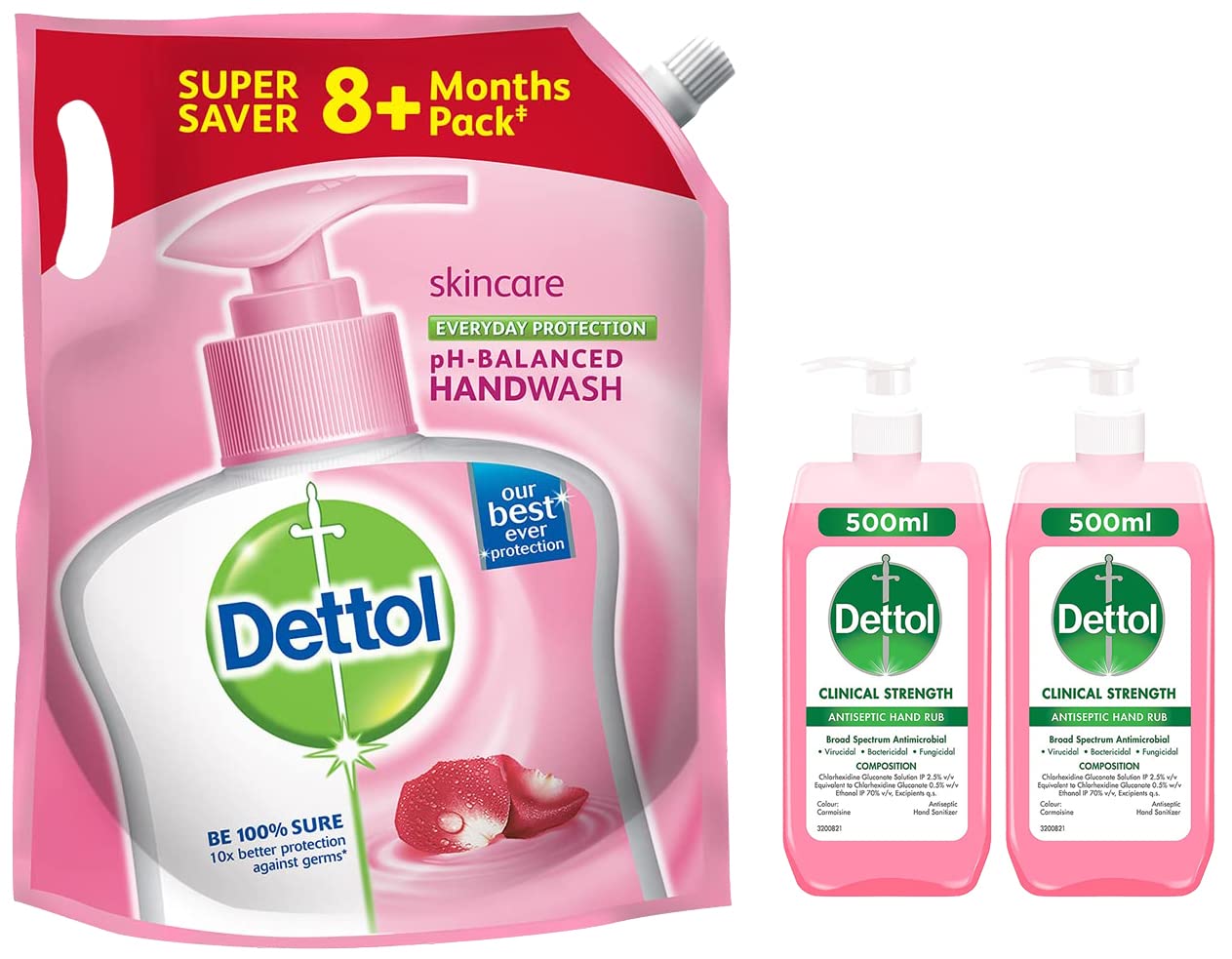 Dettol Clinical Strength Hand Sanitizer Liquid, 500ml 70 Alcohol