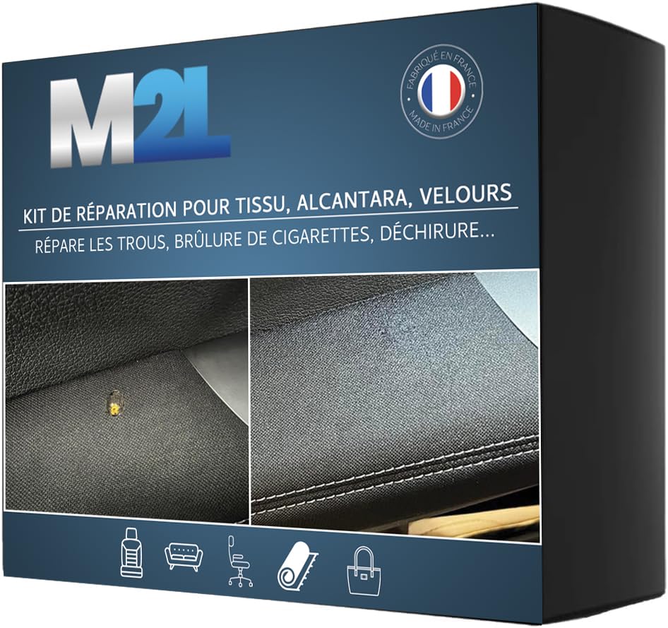 Kit de Réparation pour Reboucher Les Trous, Les brûlures, Déchirures, Accrocs sur Le Tissu,...