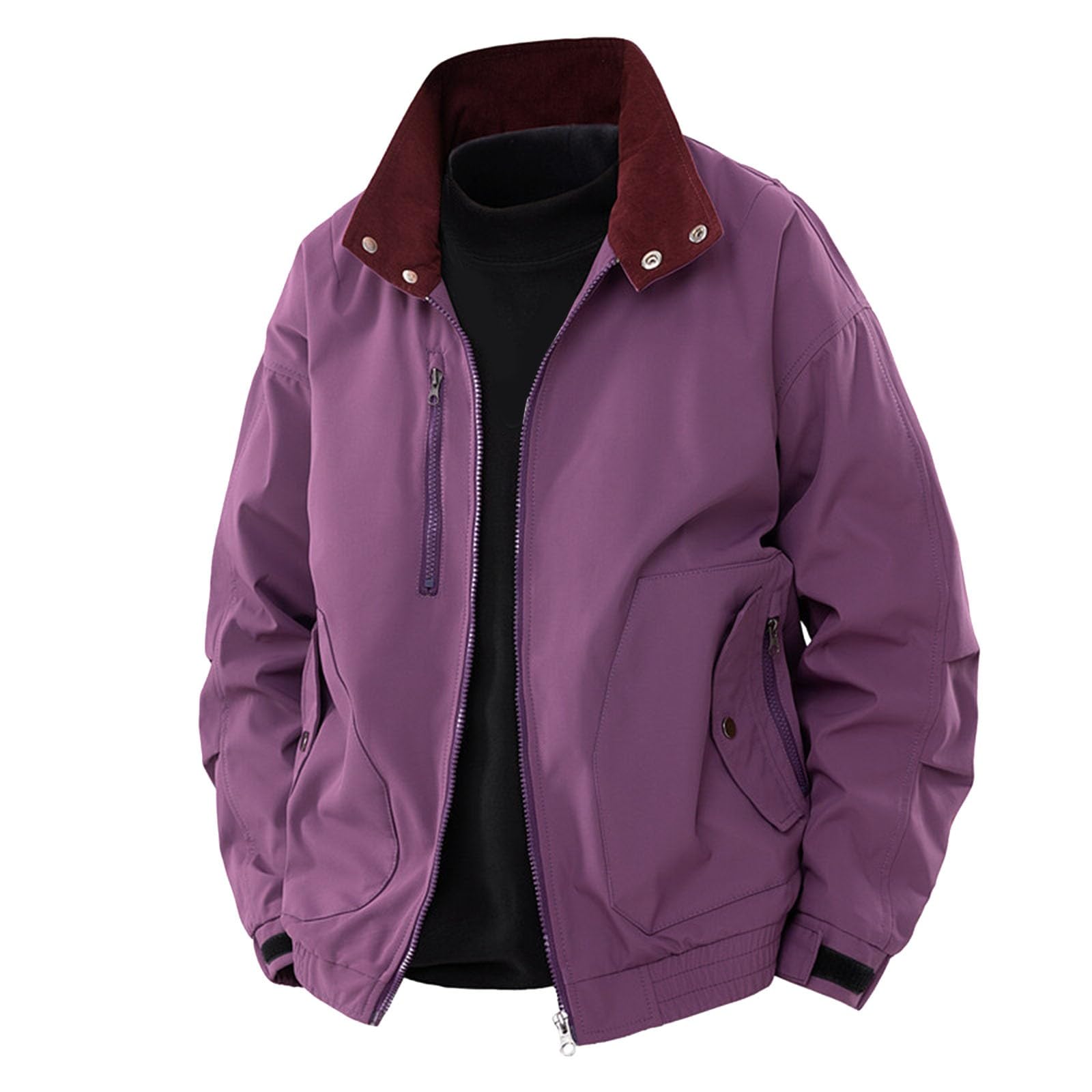 Generisch Regenjacke MäDchen Herrenjacke im neuen robusten Stil mit Lockerem Stehkragen großer Größe für den Alltag