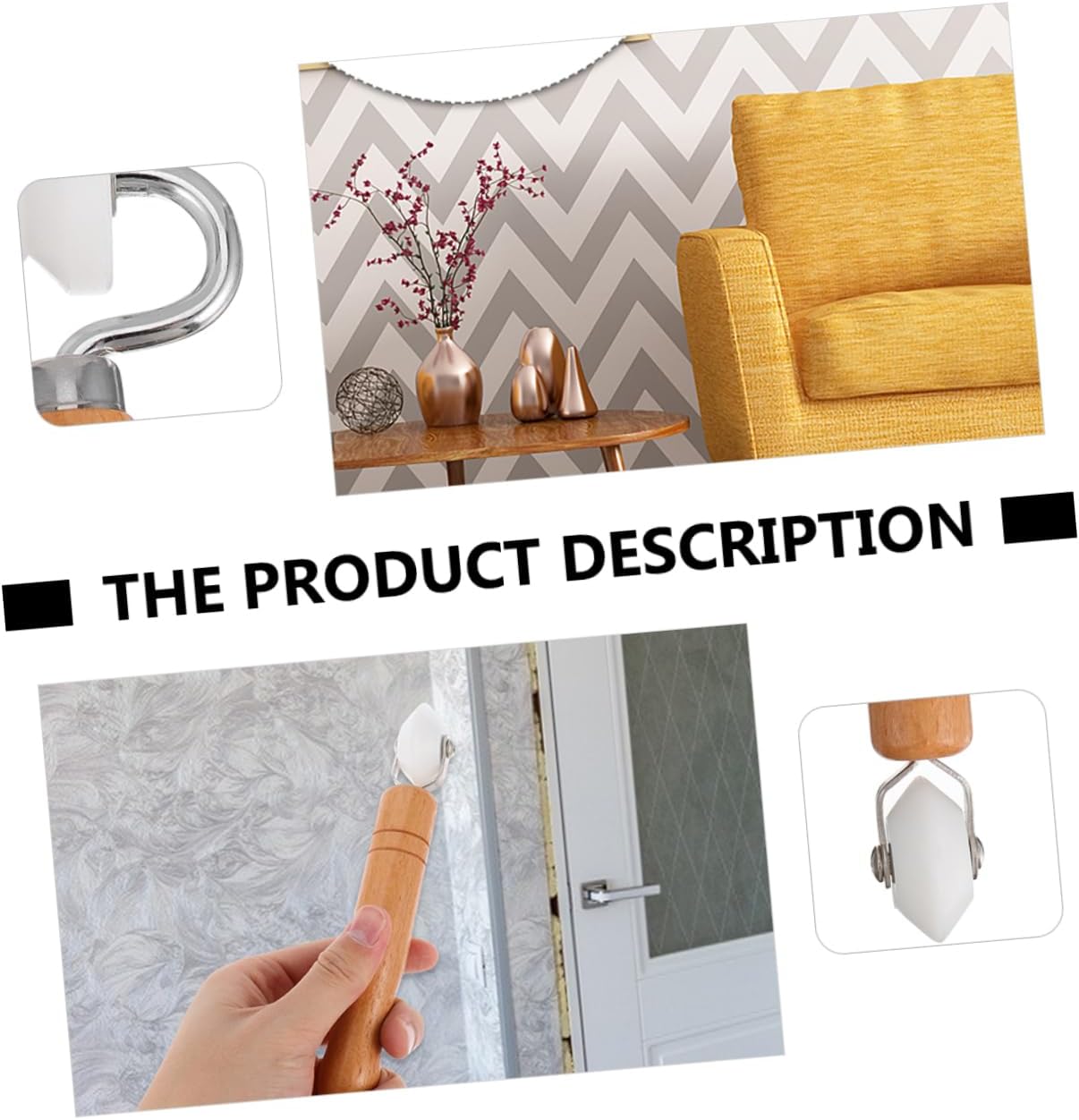 2pcs Diy Wallpaper Hanging Tools Dual Head Corner Roller Pressure Roller Quilting Construction Tool