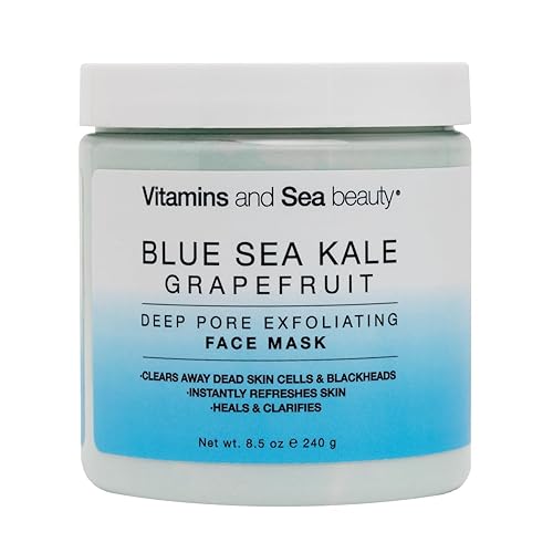 Mascarilla exfoliante de poros profundos con pomelo azul de col rizada – para puntos negros, eliminación de piel muerta, aclaración e hidratación –