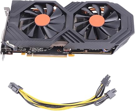 RX590 8GB GDDR5 256-bit Gaming Graphics Card High Performance Dual Fan Cooling PCI Express 3.0 X16 Interface VR Ready for PC Gamers and Multimedia Enthusiasts