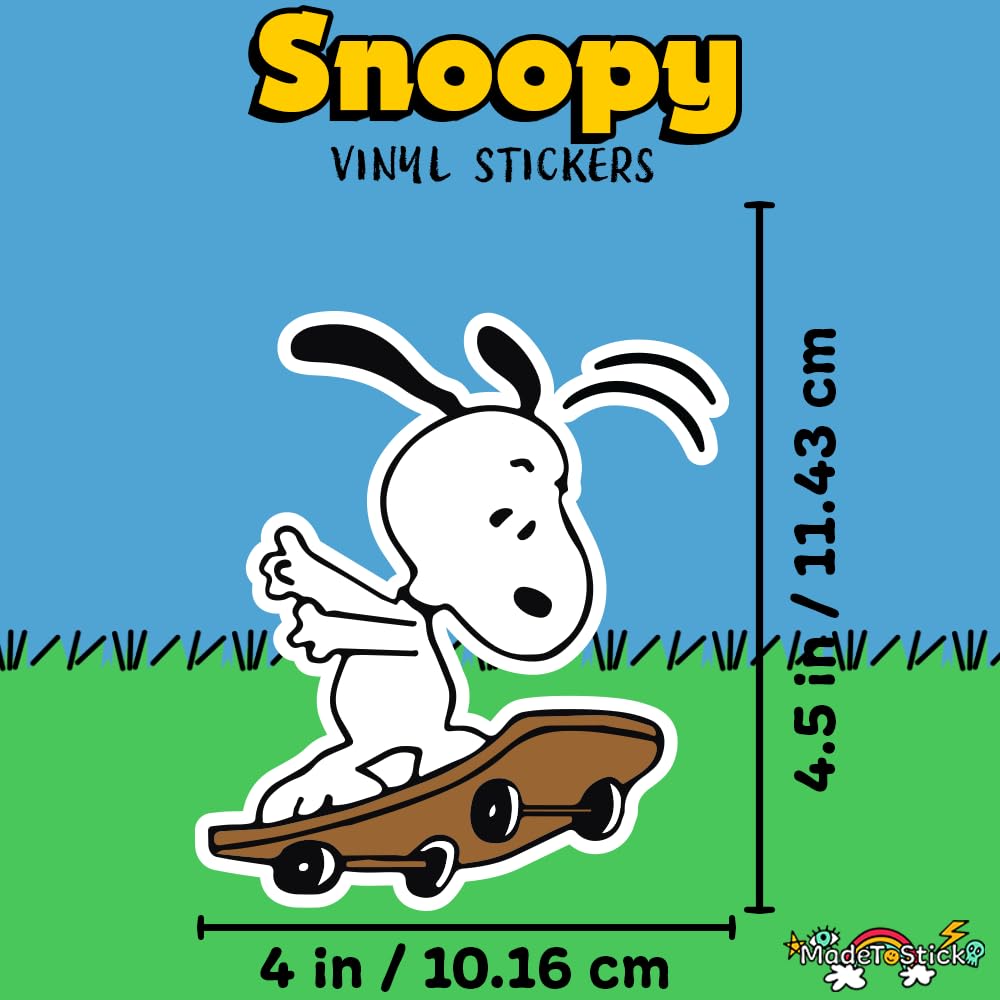 Amazon.com: Snoopy Skateboard Adhesive Vinyl Decal, Cool Skater