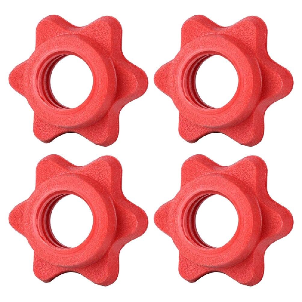 4Pcs Barbell Spinlock Collar Barbell Bar Hexagon Nut Anti-Slip Spin Lock Collar Screw For Weight Lifting Dumbbell Bars