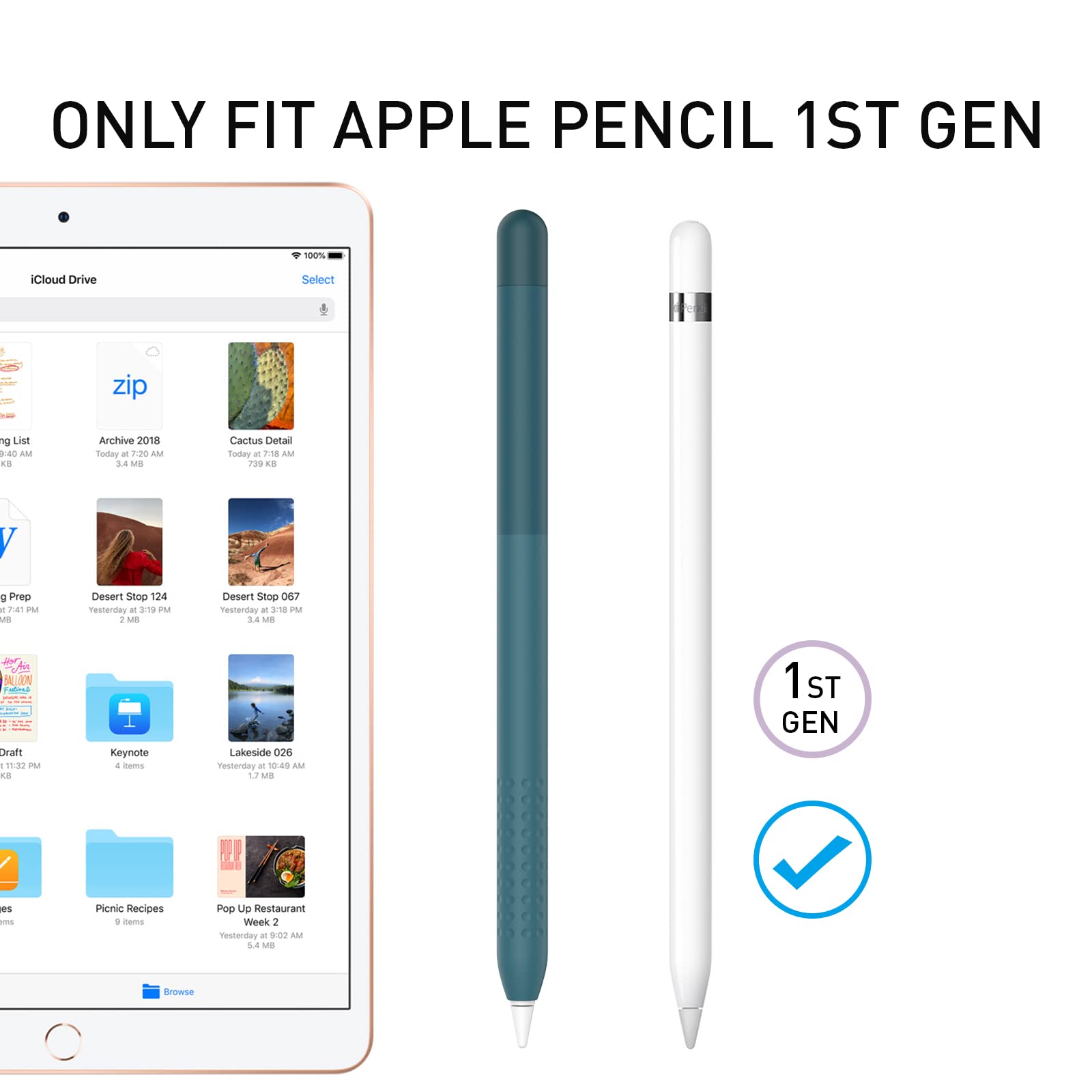 Delidigi Etui na Apple Pencil 1. generacja, silikonowy pokrowiec w kolorze gradientu akcesoria do uchwytu na rękojeść kompatybilne z Apple Pencil 1. generacji (głęboki zielony)